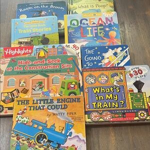 CHILDREN’S BOARD BOOKS SET OF 8 new boys books trains learning kids #11